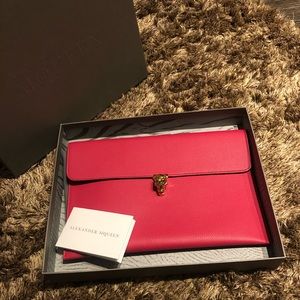NWT HOT PINK ALEXANDER MCQUEEN ENVELOPE CLUTCH